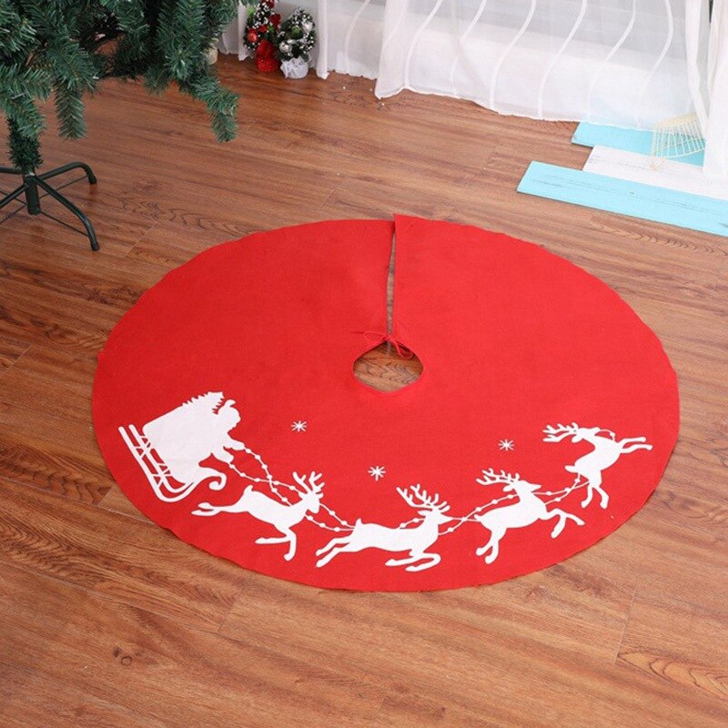 Alfombra configuras de Navidad Santa Claus ciervos esteras redondas decoración del Festival de Año alfombras rojas no tejidas falda del árbol de Navidad para: Style 2 Tree Skirt