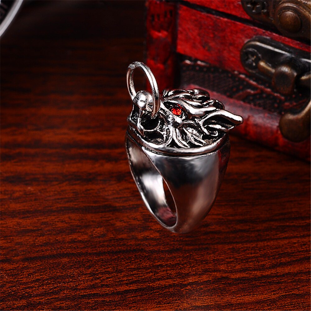 Popular Punk Wolf Head Wear Nose Ring Overbearing Men Titanium Steel Ring Personality Fashionable Boys Jewelry