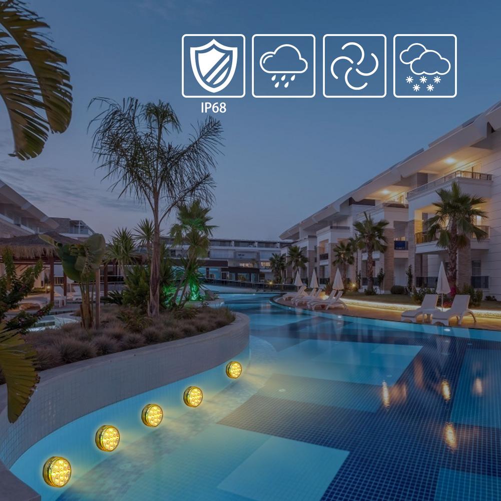 13 Led Remote Controlled Onderwater Licht IP68 Waterdichte Rgb Multicolor Submersible Vaas Decoratie Licht Zwembad Lamp