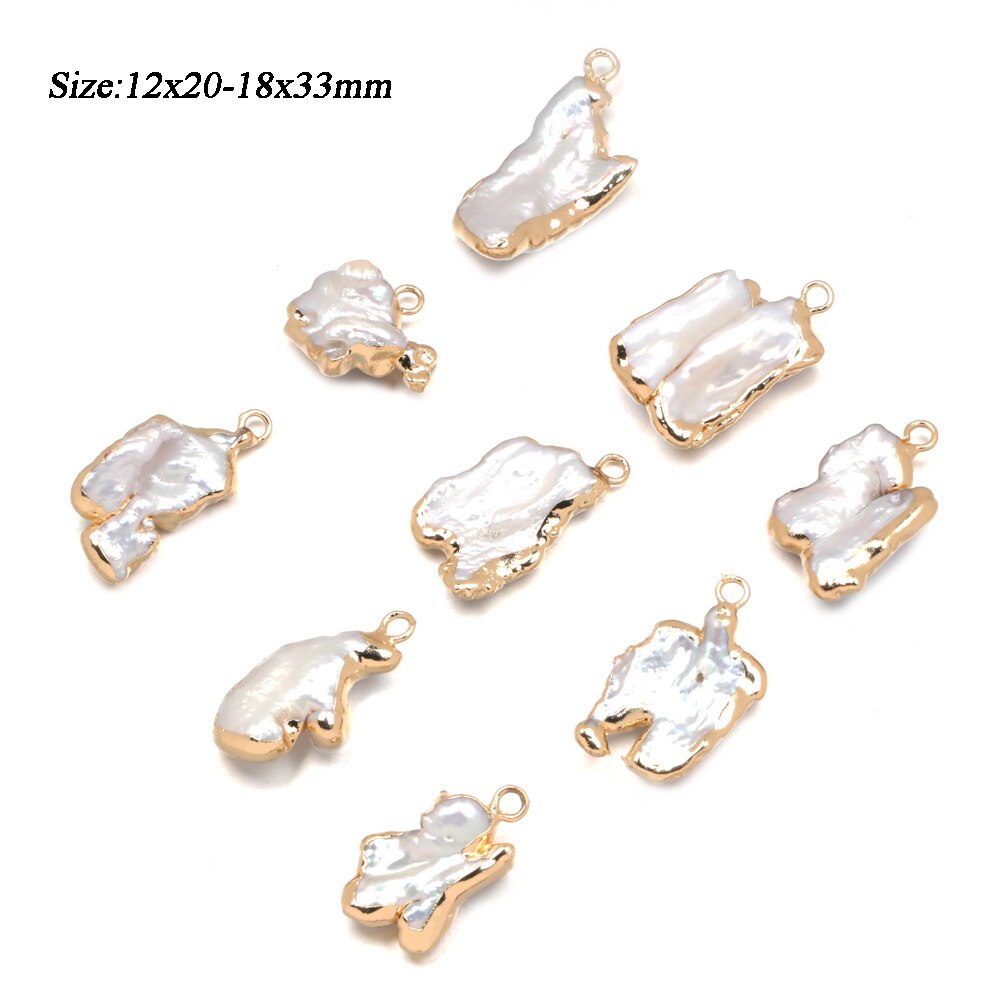 Natural Freshwater Pearl Pendants Charms Connector Pendants for Jewelry Making DIY Accessories Fit Necklaces Bracelet Earrings