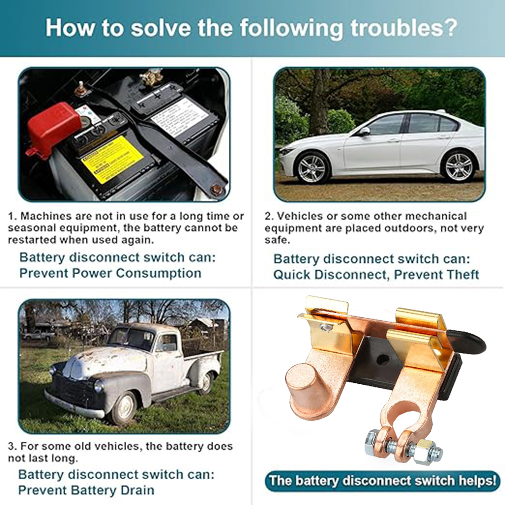 Hauptschalter Autobatterie Energie-aus Messer Netzteil Modifikation 12V Batterieanschluss Post- und Leistungsschalter-Clip