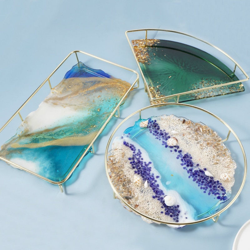 Super Big Triangle Tray Silicone Mold Fluid Artist Round Mold Resin Irregular Epoxy Resin Mold Crafts Resin Art Supplies