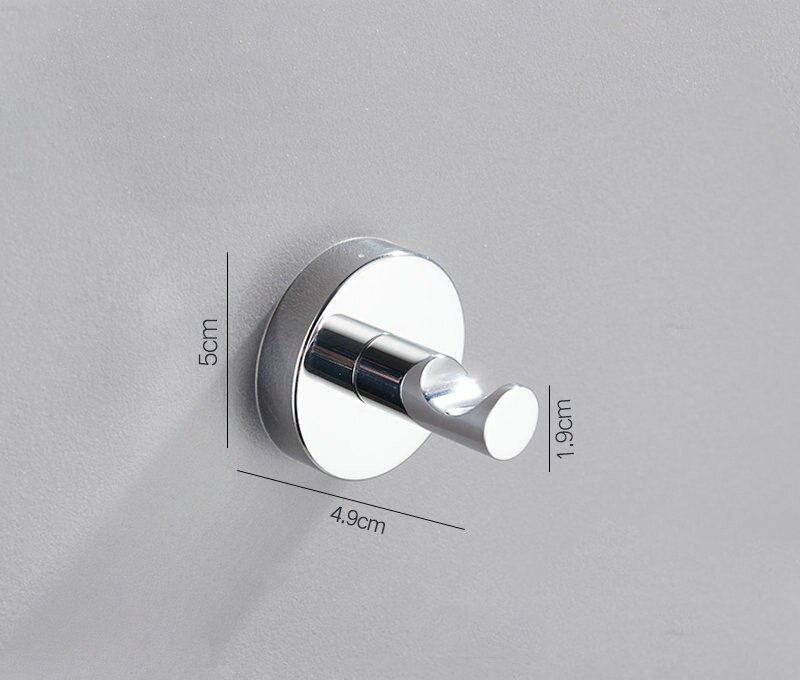 Chrome Polished Stainless Steel Single Robe Hook Wall Mounted Towel Hook Clothes Hook Bathroom Hardware: D style