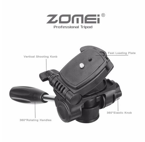 Zomei tripod  q111 bærbar rejse aluminium kamera stativ tilbehør stativ med pan hoved til canon dslr kamera