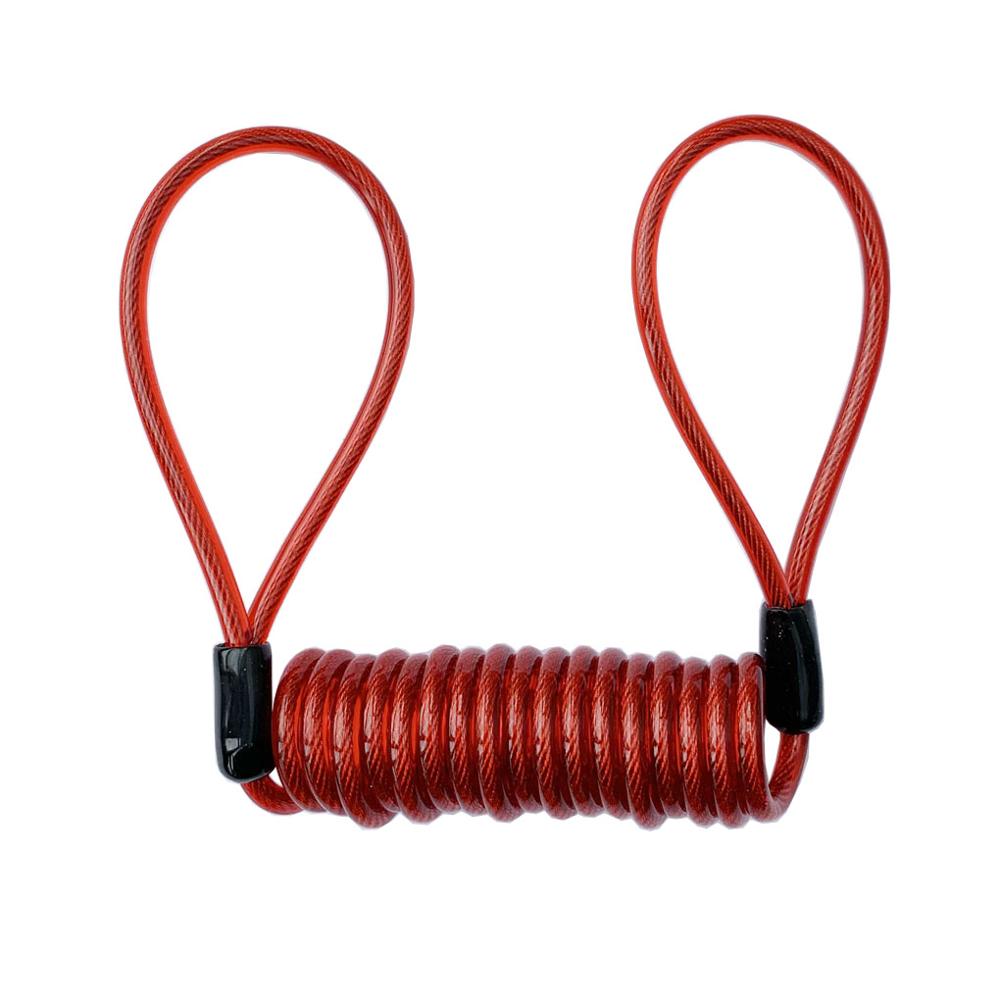 4 Mm 1.2 M Motorfiets Scooter Disc Lock Beveiliging Herinnering Anti-Diefstal Touw Bike Motorbike Tool Kabel Fietsslot touw Helm Draad: Rood