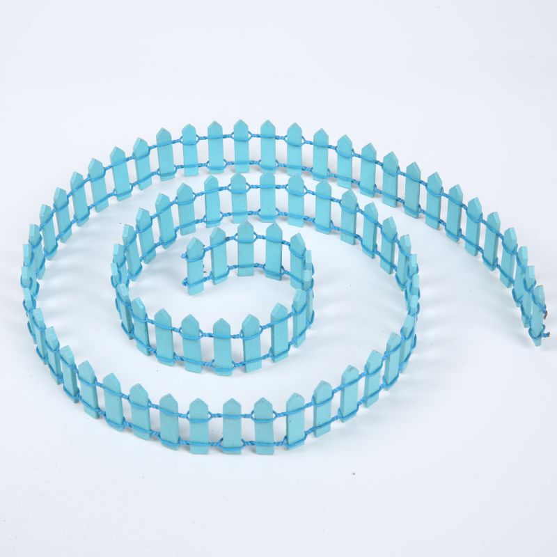 Wooden Mini Small Fence Barrier Craft Fence DIY Garden Kit Landscape Plant Flower Potted Decor Accessories: Sky Blue
