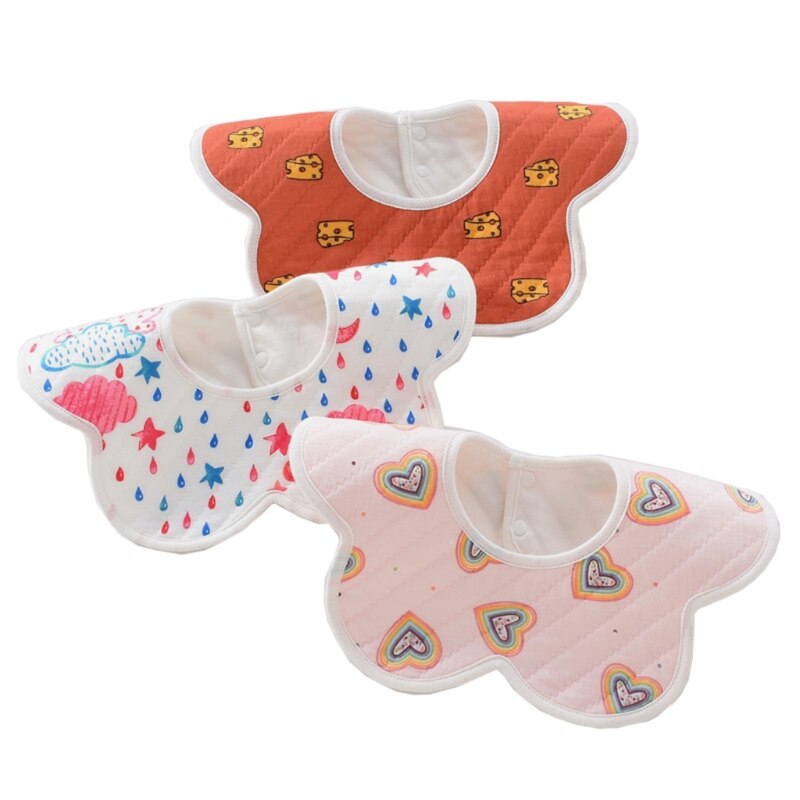 3pcs/lot Newborn Infant Baby Bids Adjustable Boys Girls Soft Breathable Cotton Animal Print Cute Feeding Bibs Baby Boy Stuff: 11