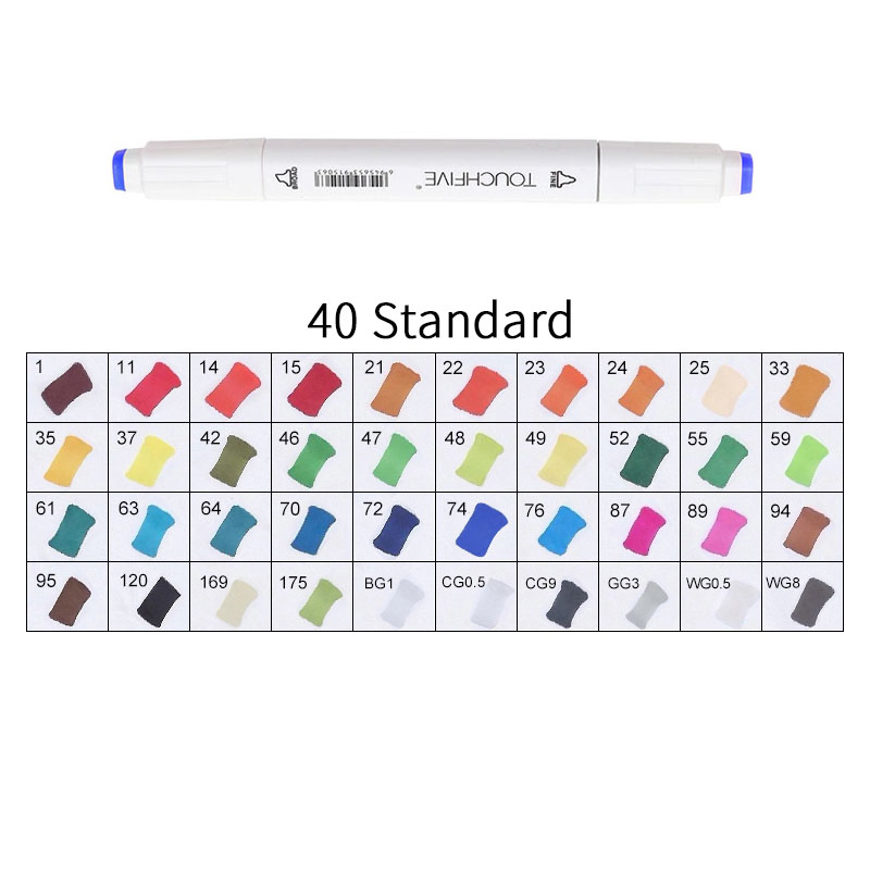Touchfive Markers12/24/30/40/60/80/168 Farben Skizze Kunst Marker Stift Alkohol basierte Manga Marker Malerei Set Schule Kunst zubehör: Burgunderrot