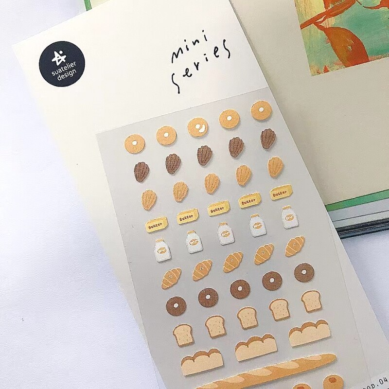 Korealainen suatelier minitarrat scrapbooking leipomo leipä söpö päiväkirja tarra roskapäiväkirja albumi tee itse koristelu askartelu paperitavarat