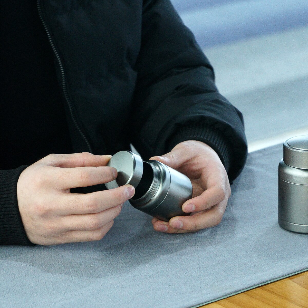 Titanium Alloy Round Mini Pack Tea Caddy Tin Can Canister Set Kitchen Accessories Tea Organizer Tea Box
