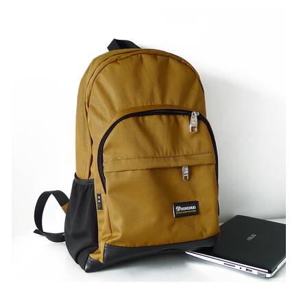 Chuwanglin Leisure Mannen Rugzak Reistas Riem Rits Effen Kleur Toevallige Canvas Rugzak Schooltas ZDD5194: nylon khaki