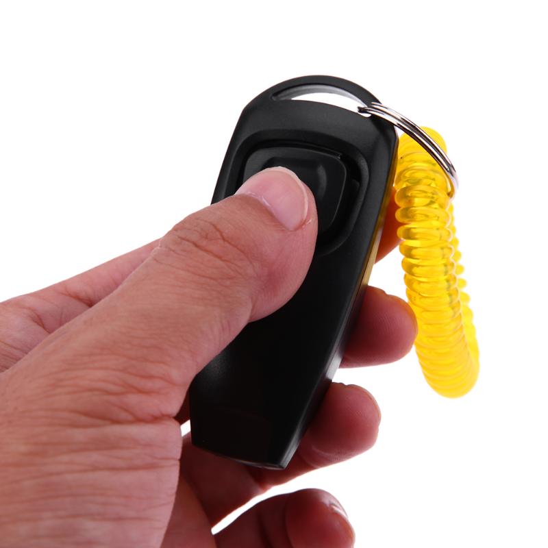 Pet Dog Trainer Clicker Pet Dog Cat Training Sound Key Ring And Wrist Strap Accessories Light Weight Toys Training Clickers