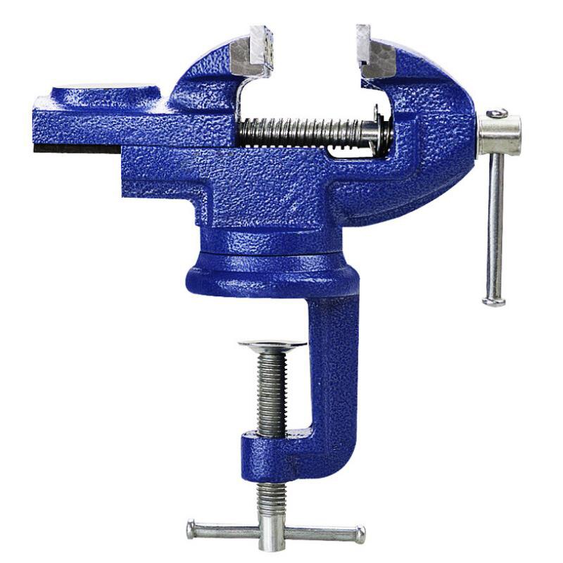 2.5" Small Swivel Base Clamp-on Bench Vise for Woodworking Repair Work