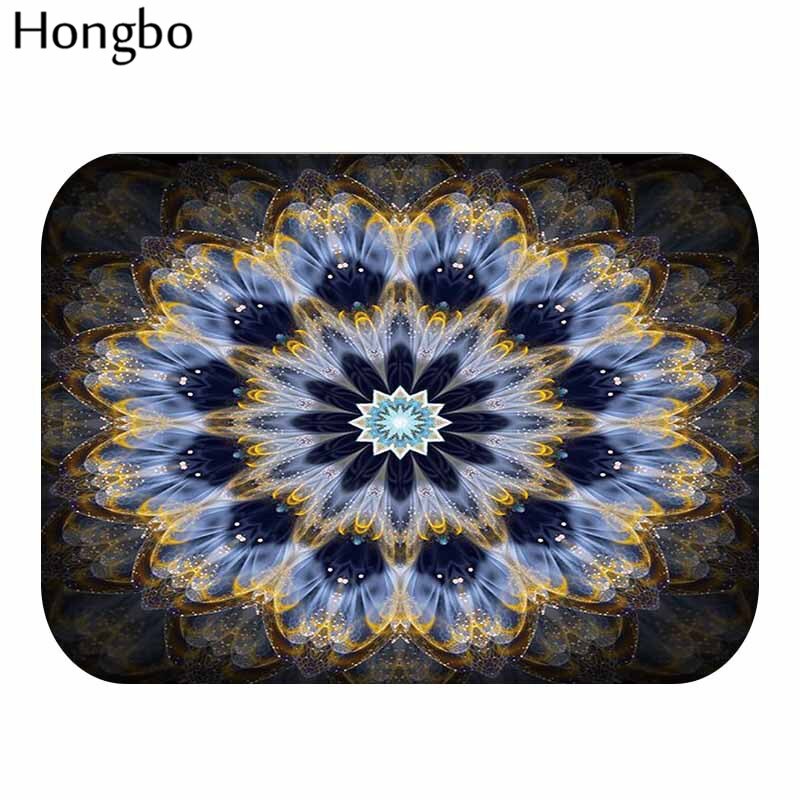 Hongbo bohême fleur bienvenue tapis de sol Mandala motif géométrique salle de bain cuisine tapis tapis fleuri paillasson: 3