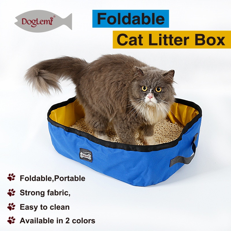 Caja de arena para gatos, bandeja para arena para gatos, para exteriores, plegable, portátil, para interiores, bolsa de arena para gatos, inodoro de entrenamiento para gatos