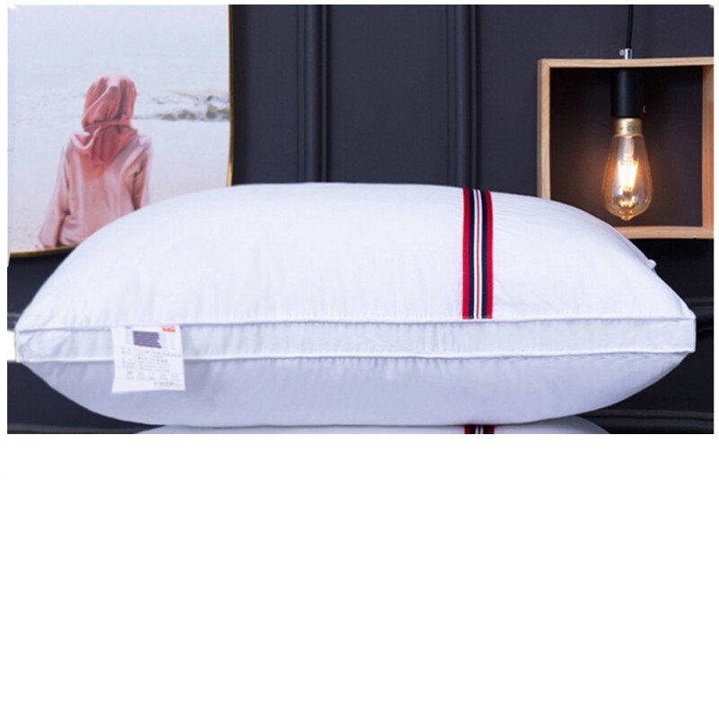 Almohada tridimensional de algodón y seda para el hogar almohada elástica suave de 5 estrellas para Hotel, almohadas para dormir para dormitorio, 1 unidad: Blanco