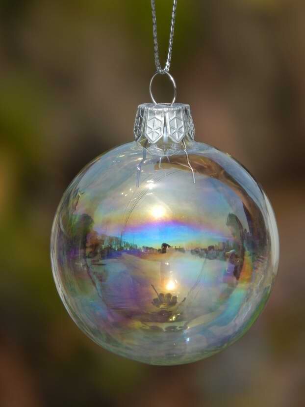 12pcs 6/8/10cm Glass Christmas Ball Transparent Glass Globe Christmas Day Decoration Different Diameter for selecting