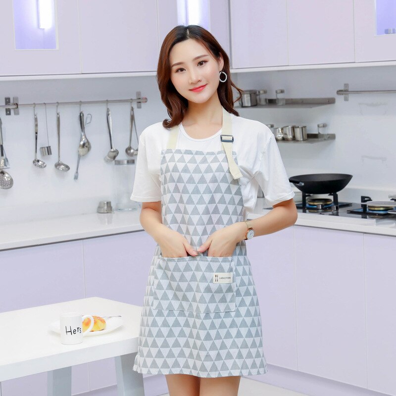 70cmx75cm Cleaning Apron Waterproof Kitchen Aprons for Woman Concise Apron Overclothes Housework Clean Apron delantal cocina: Light Blue