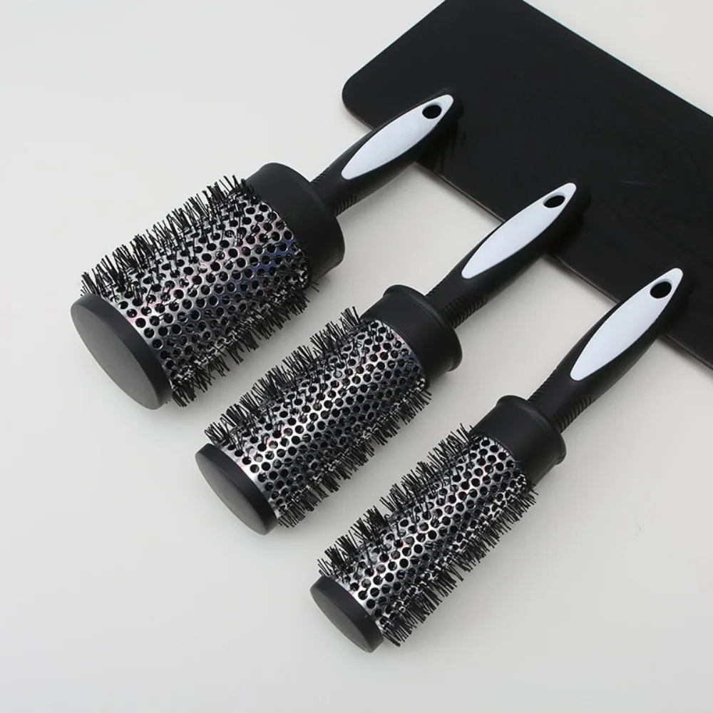 Thermisches Rundbürsten-Set mit Rutschfestem Griff, Nylonborsten, Friseur-Lockenroller, Kamm für Föhn-Styling und Volumen