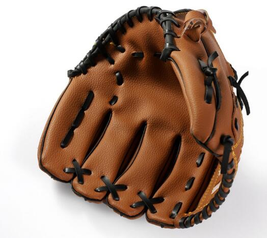Sort lyserød brun baseball handske softball træningsudstyr størrelse 10.5/11.5/12.5 venstre hånd til børn voksen mand kvinde træning: Chokolade / 11.5 inches