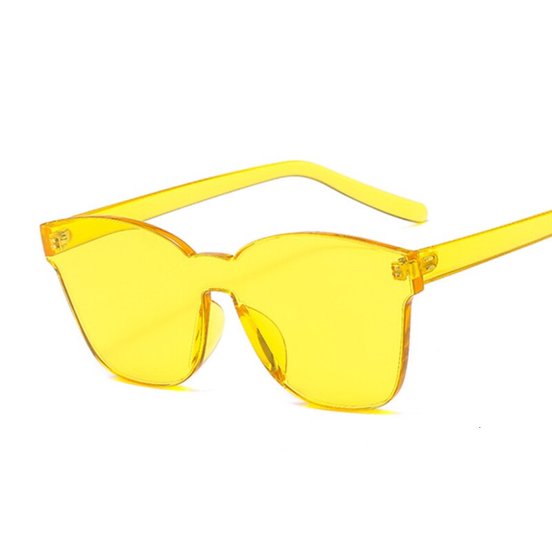 Vierkante zonnebril zonder montuur voor dames, luxe merkbrillen, snoepkleurige spiegel oculos de sol