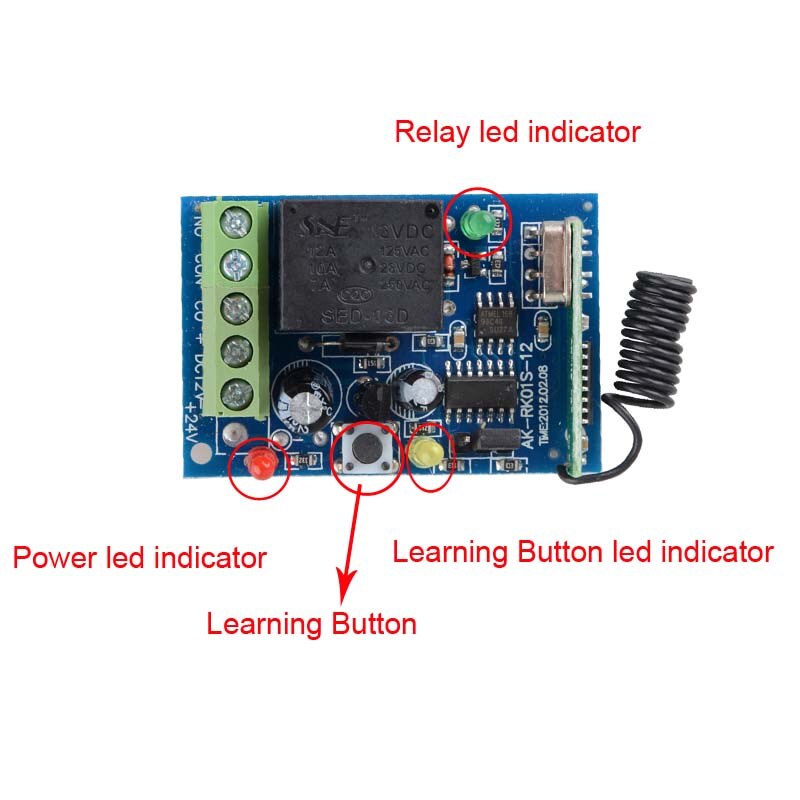 12V 1CH RKE Remote Keyless Entery System Power ON OFF Remote Control Switch Mini Receiver 86 Wall Transmitter