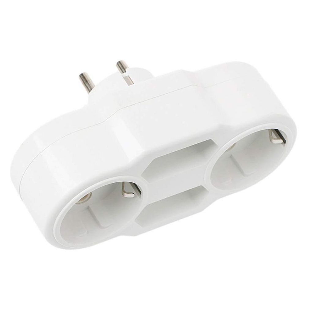 Adaptador de distribución de energía de enchufe múltiple, toma de contacto protectora de Triple Enchufe europeo a ruso
