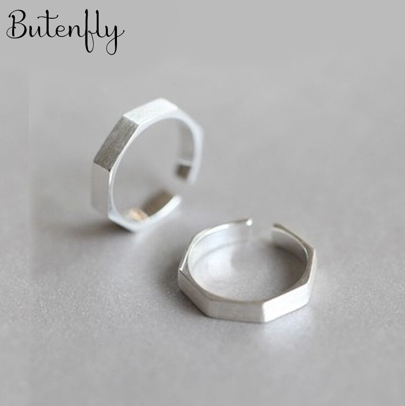 Persoonlijkheid Gothic Vintage Hexagon Ringen Voor Vrouwen Bridal Wedding Engagement Punk Verstelbare Antieke Ringen Rock Sieraden