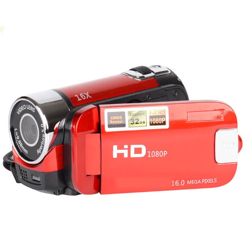 Full HD 1080P 16X Digital Zoom 16MP Video Recorder Camcorder DV Camera Portable Cam GK99: Red