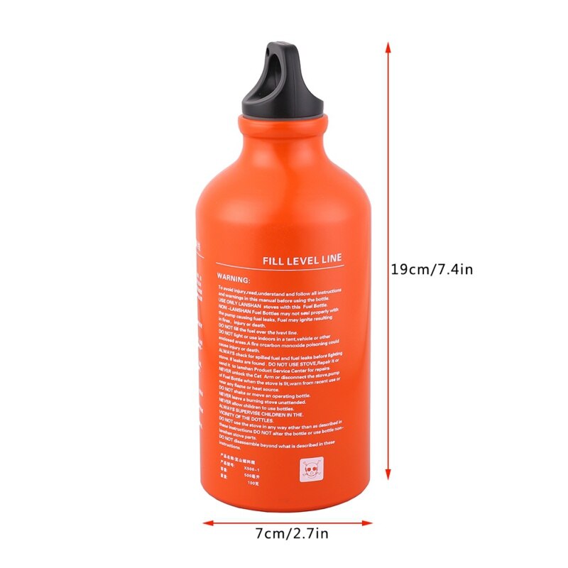 500Ml Aluminium Outdoor Camping Gas Brandstof Olie Fles Picknick Barbecue Motorfiets Emergency Gas Tank