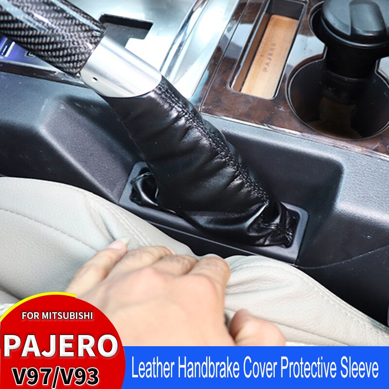 Auto Lederen Handrem Hoes Beschermhoes Handrem Bescherming Voor Mitsubishi PajeroV97V93V77V73 Auto Accessoires Interieur