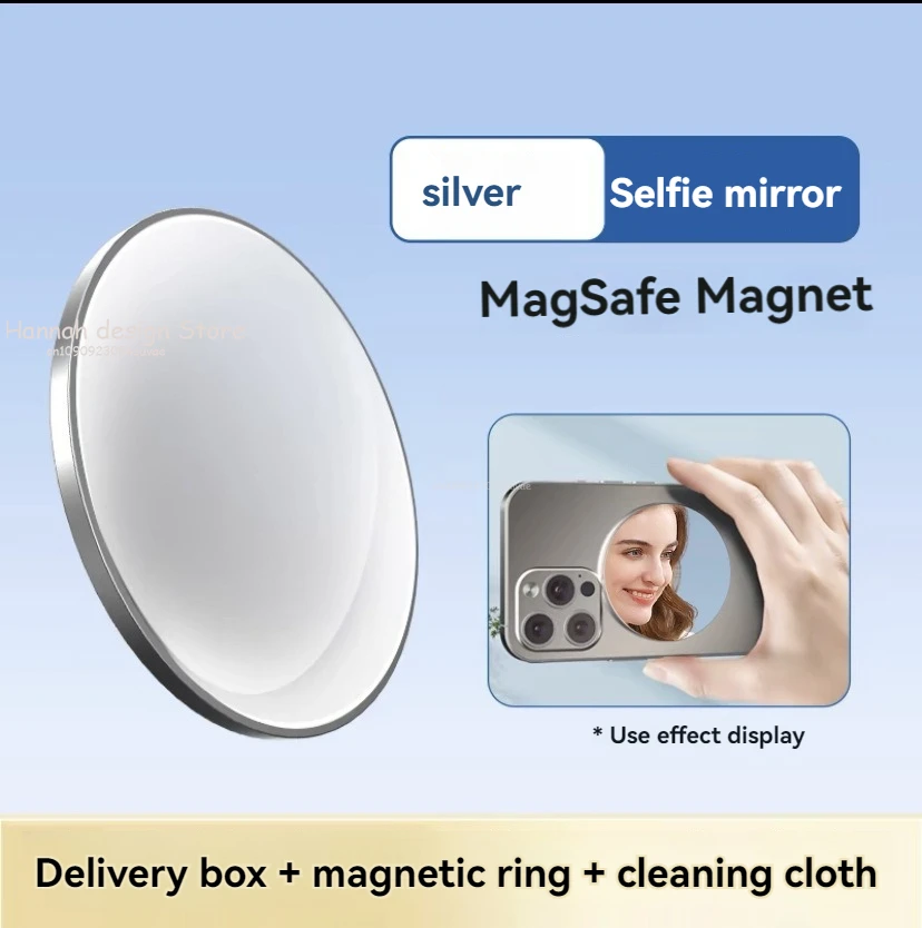 Magnetische telefoon selfie spiegel voor Magsafe IPhone 15 Pro Max mobiele telefoon achteruitrijcamera spiegel voor groothoek selfie vlog video: Paars