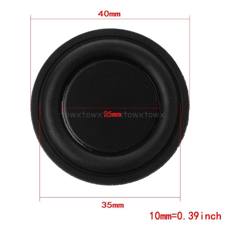 Radiateur Basse Passif 40mm Pour Subwoofer - Membrane Caoutchouc, Améliore Les Graves Et La Vitesse De Réponse - 8