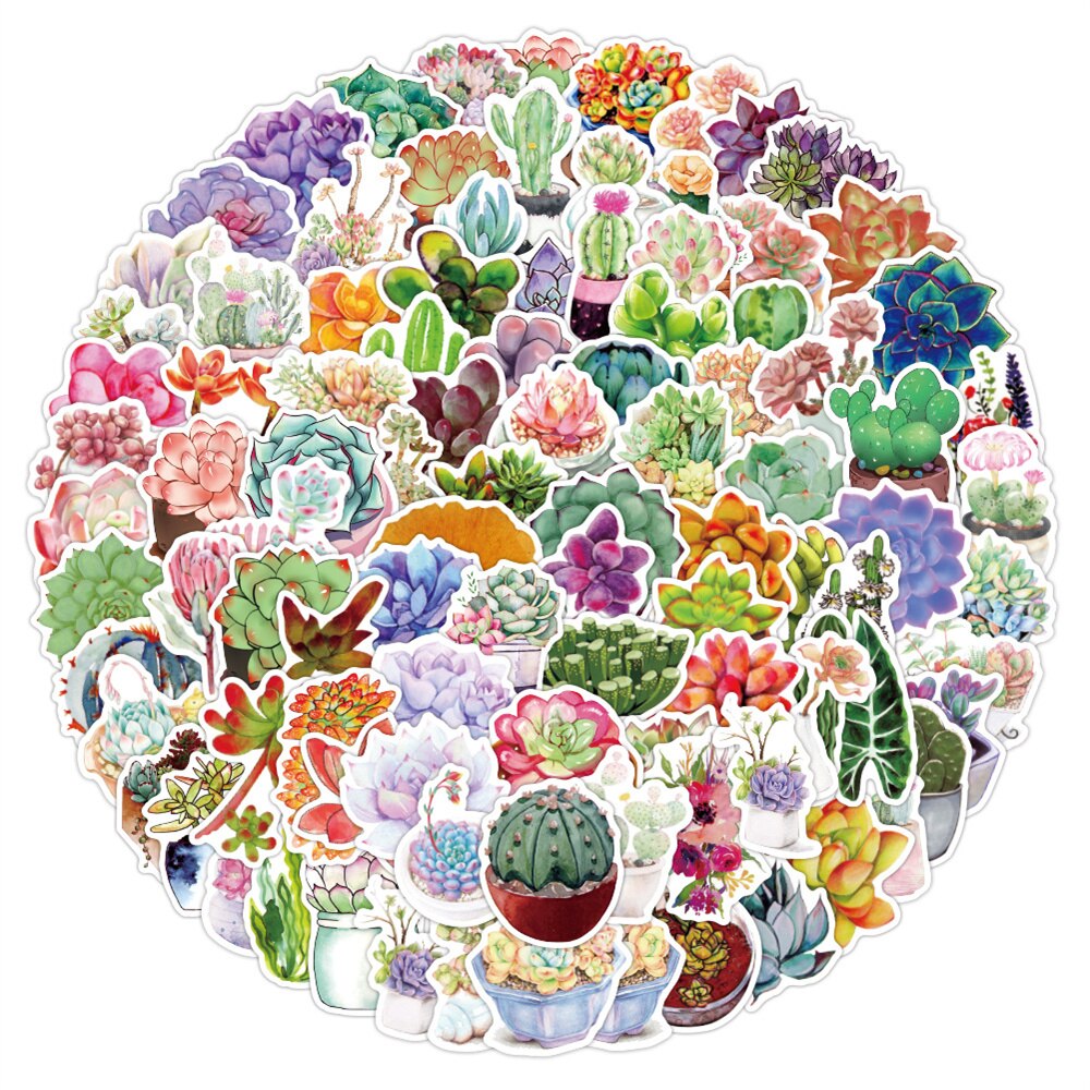 10/30/50pcs Fleshy Plant Graffiti Sticker Notebook Skateboard Water Cup Suitcase Refrigerator Waterproof Sticker CustomWholesale
