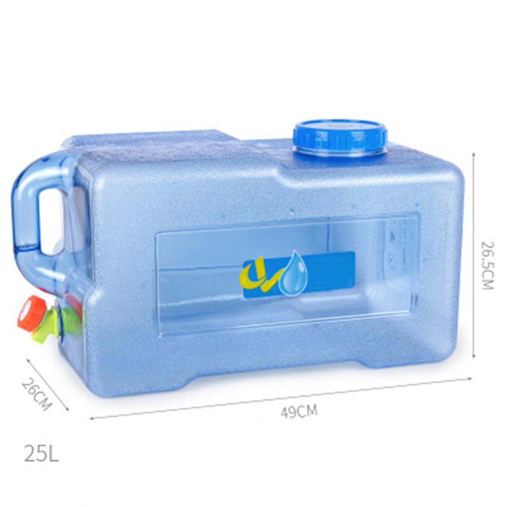 25L Square Car Bucket Thickened With Faucet Self-Driving Car Portable Bucket Outdoor Camping Water Carrier Storage Container