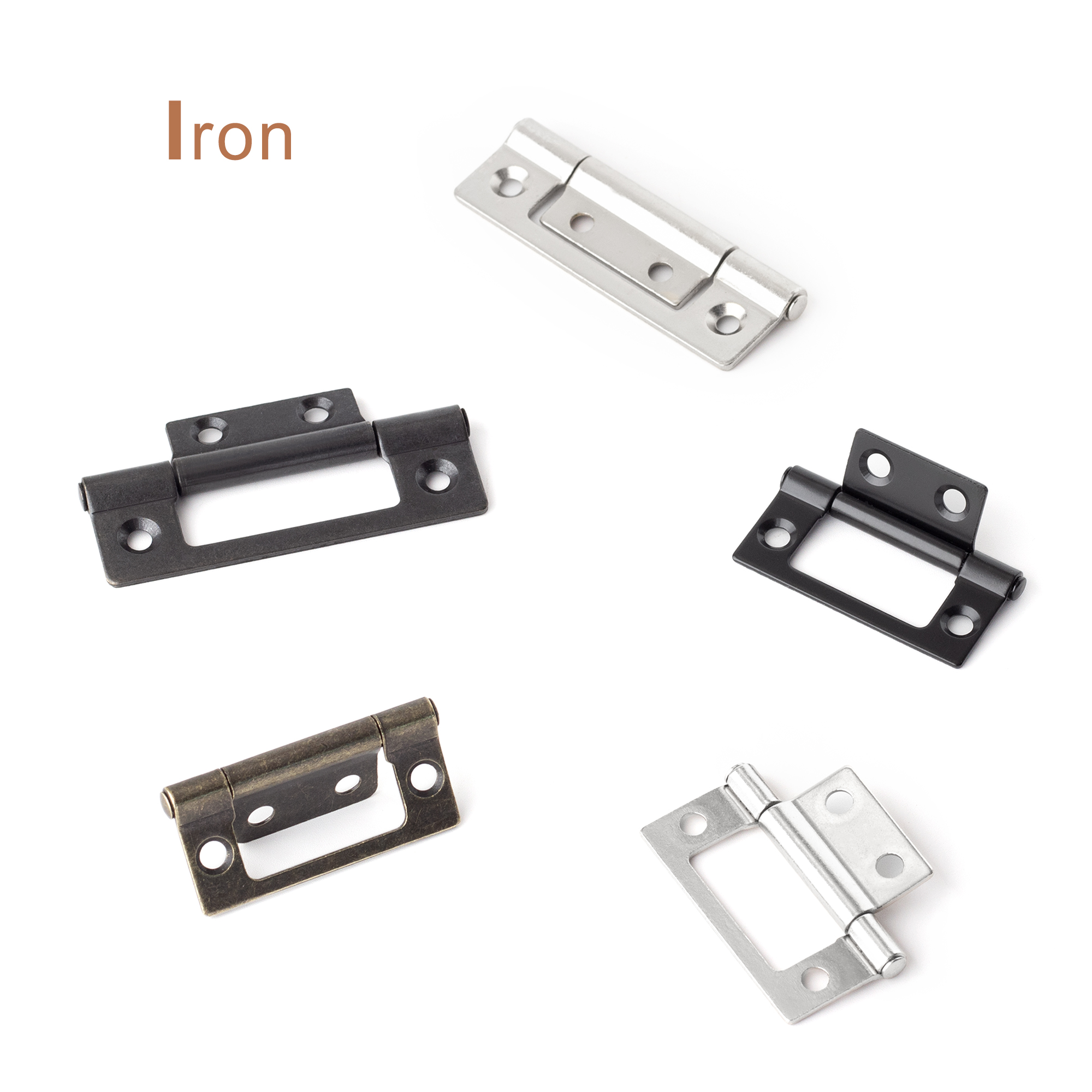 2pcs Flat Metal Hinges 360 degree hinges for Cabinet Doors Windows Wooden Box Home Furniture Hardware Accessories