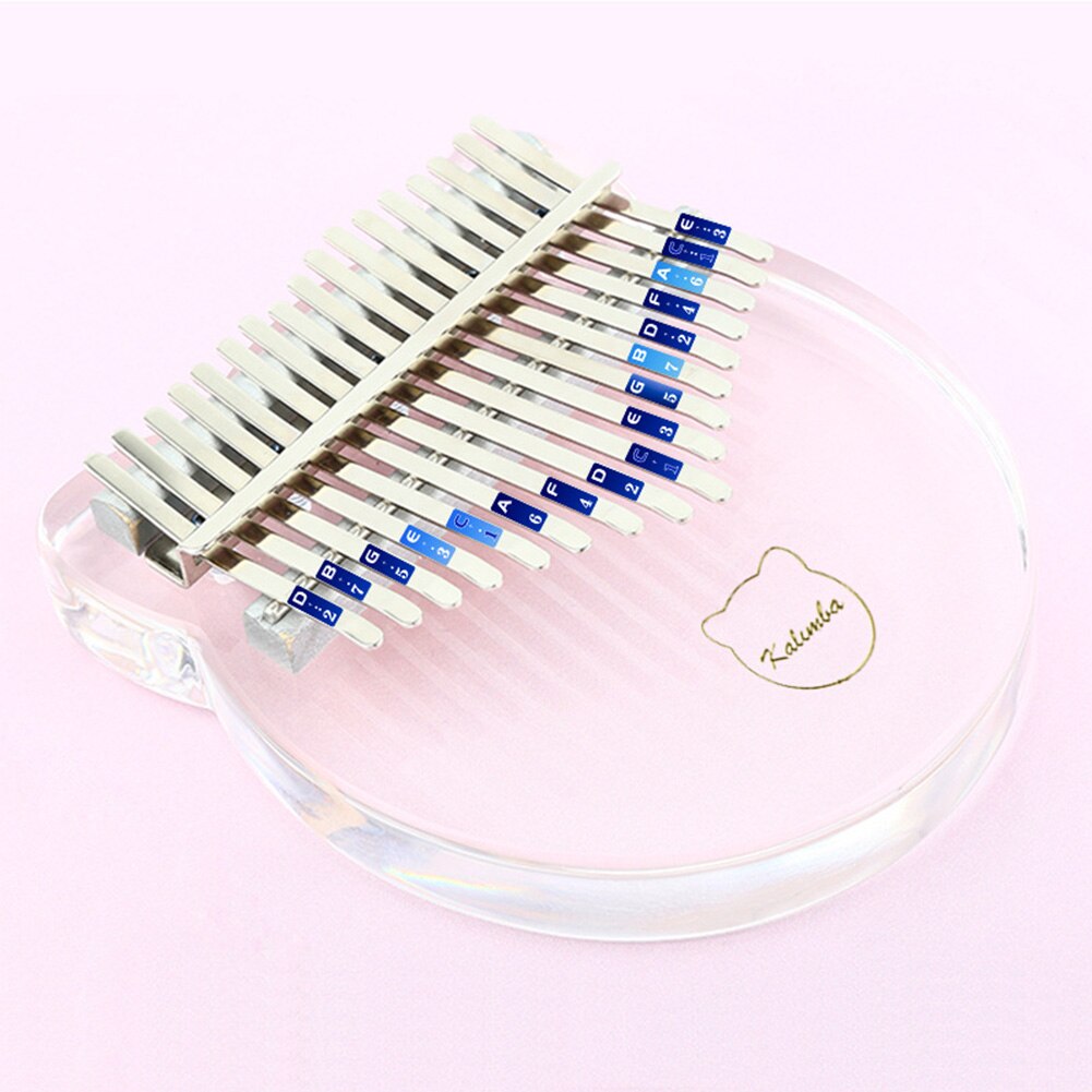 17 Key Entertainment Thumb Piano DIY Musical Instrument With Tuning Mallet Transparent Acrylic Sound Beginner Portable Kalimba