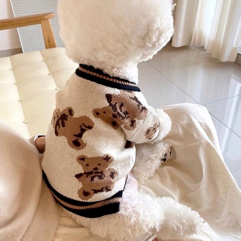 Hondentrui voor kleine middelgrote honden Puppy Kat Beer Patroon Vest Jas Chihuahua Yorkshire Kleding Outfit Hondenkostuum: XS / WHITE