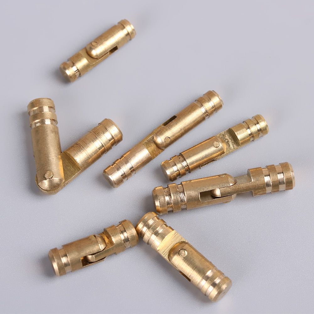 10Pcs Barrel Hinge Mini Folded Wine Wooden Case Hinges Concealed Soft Close Connector Furniture Hardware Jewelry Box Supplies