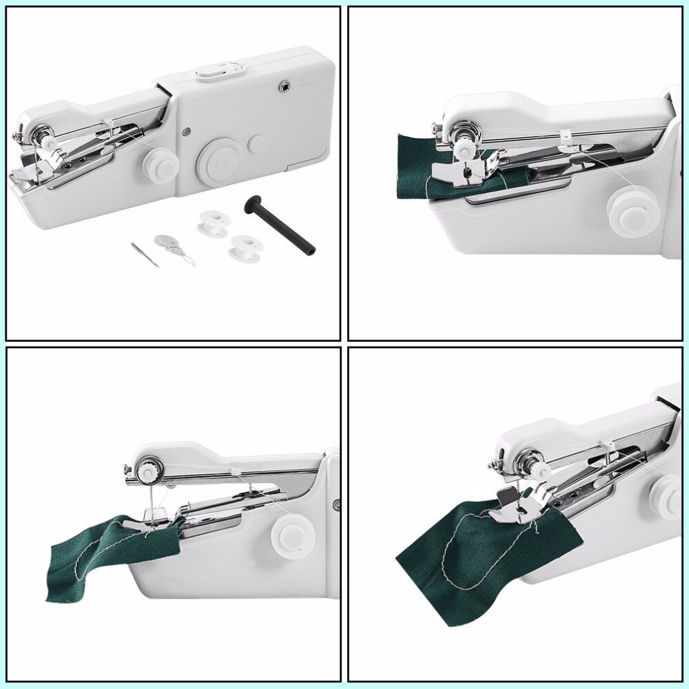 Mini Portable Electric Handheld Sewing Machine Battery Powered Easy Stitch Clothes Sewing Tool For Travel Home Use