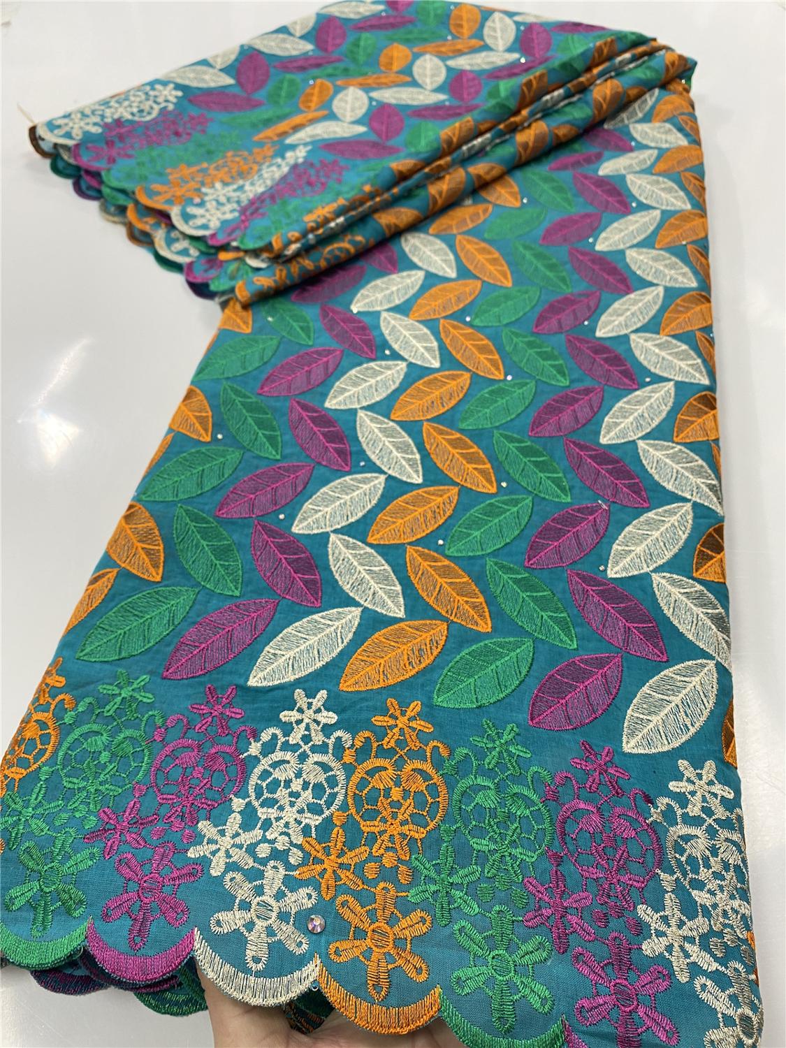 Tessuto africano del Merletto A Secco 2020 di Alta Qualità Nigeriano Tessuti di Pizzo di Cotone Svizzero Del Merletto Del voilà in Svizzera per Il Vestito Delle Donne YA3462B-2: immagine 6