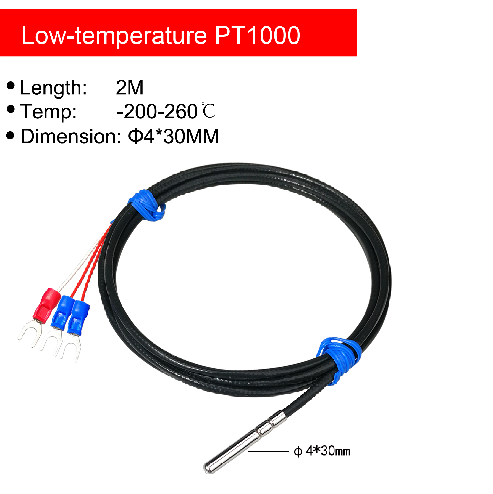 Low Temperature Sensor Cryogenic Probe Sub-Zero Monitoring Device Ultralow Freezing Point Temperature Sensor for Industrial Use: Yellow