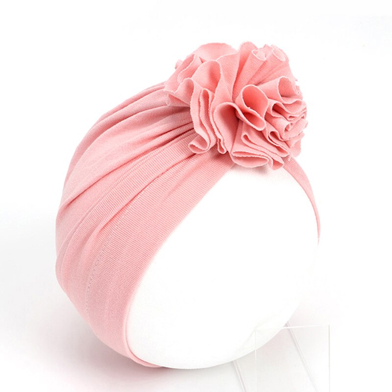 16 farver baby pandebånd turban blomster piges hår tilbehør til børn blød turban hårbånd pandebånd børn hovedbeklædning: Lyserød