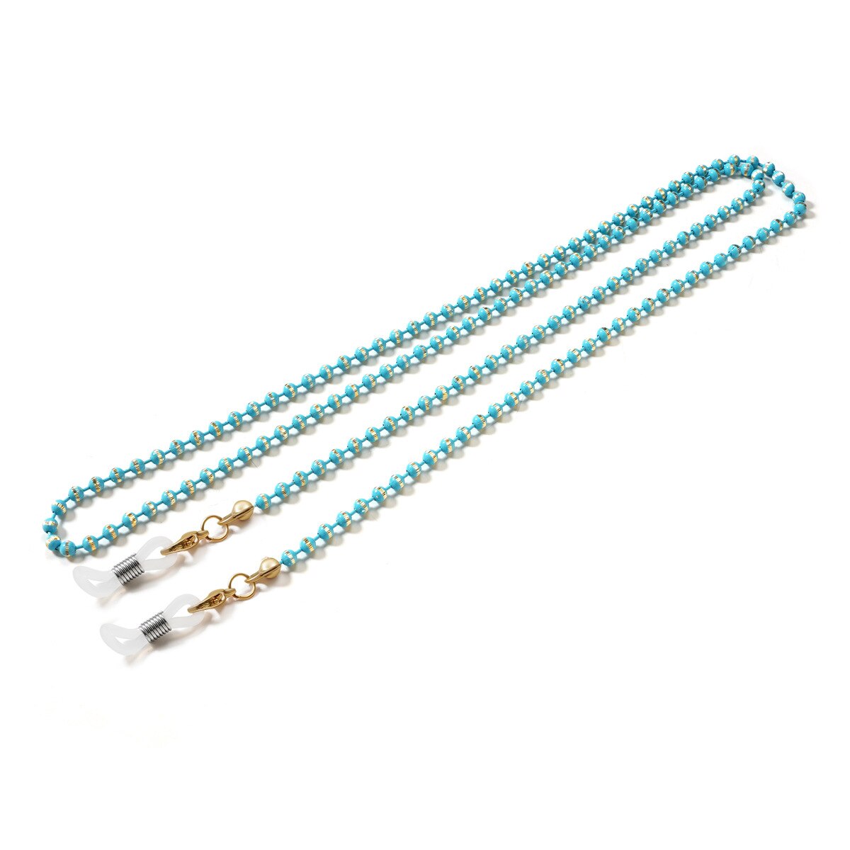 Collar de cuerda colgante para mascarilla facial, soporte ajustable para gafas, sin huellas, con dos ganchos y hebillas,: light blue