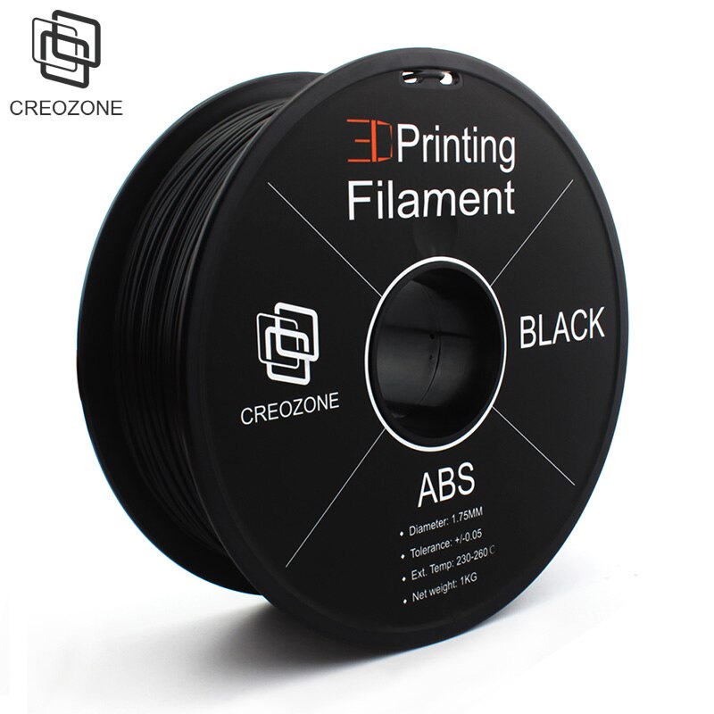 Creozone abs-kunststof voor 3d printers abs-filament 1.75 1kg 2.20 lbs 3d printerfilament 3d printmaterialen: Zwart