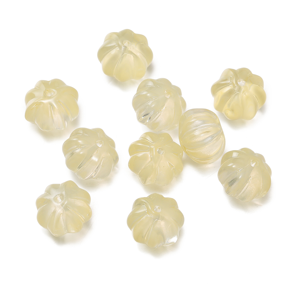 30 unids/pack de cuentas de calabaza de cristal, cuentas espaciadoras sueltas para pulsera, collar, pendientes, llavero, accesorios para hacer joyería hechos a mano DIY: Azul marino