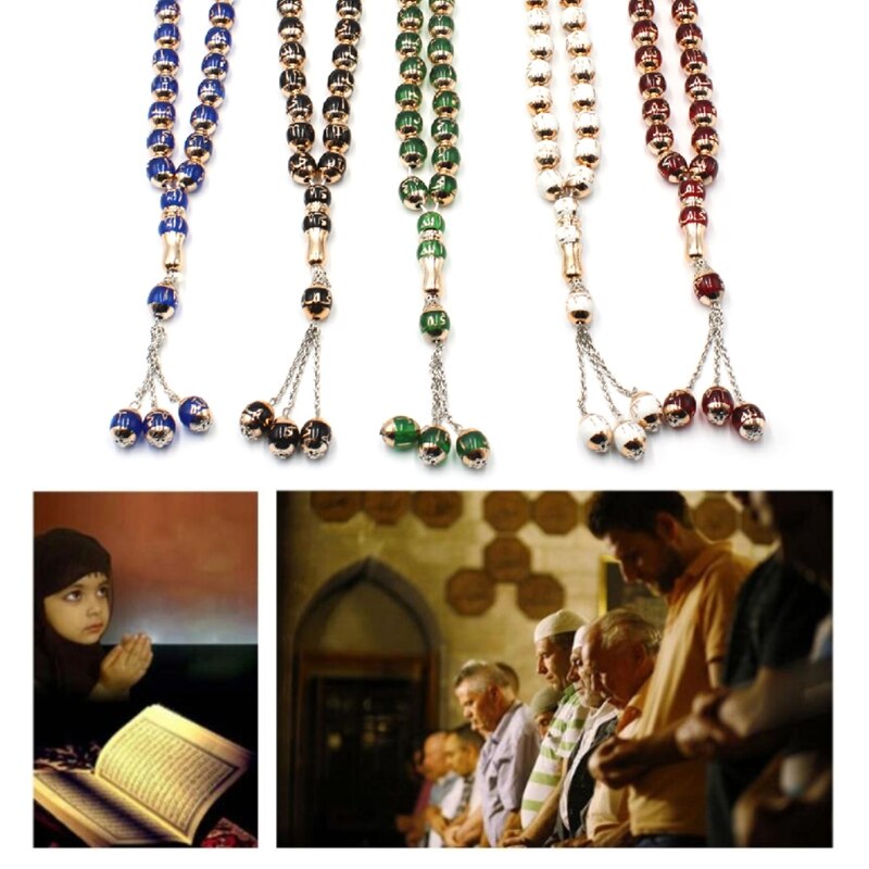 Musulmano Tasbih 33 perline Islam preghiera rosario culto islamico preghiera Misbaha cerimonia religiosa Eid Ramadan regalo