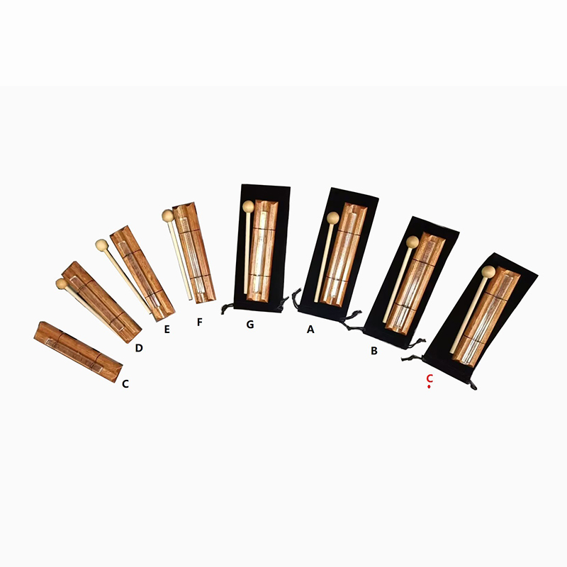 Campanas curativas de meditación con haz de sonido de cristal, carillón de energía, campana de mano de cuarzo portátil, instrumentos musicales de madera para aliviar el estrés