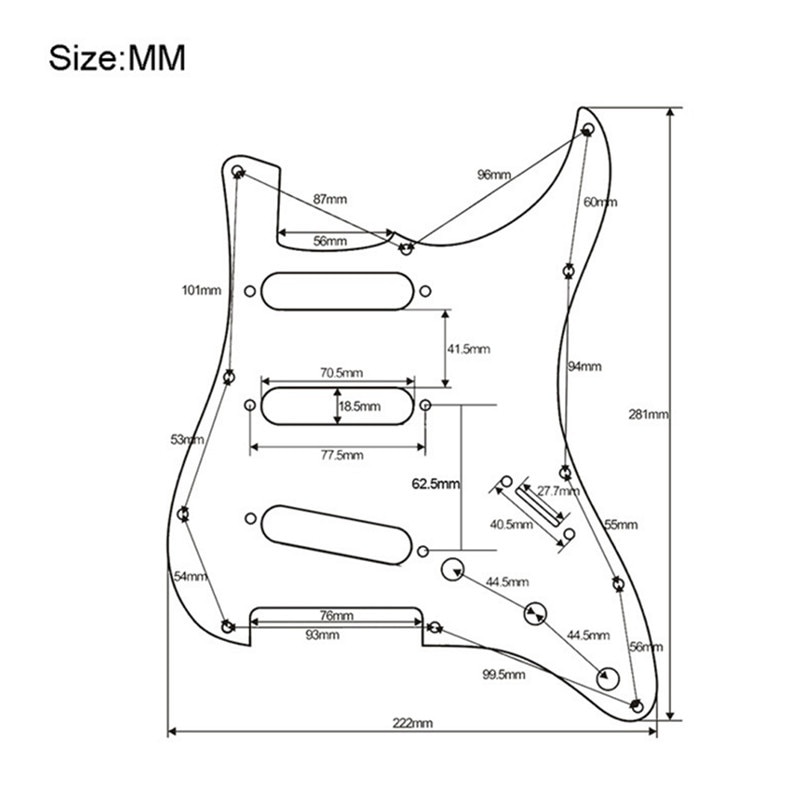 11 håls strat st sss single coil pickups gitarr pickguard repplatta med skruvar för amerikansk gitarr 62 stratocaster