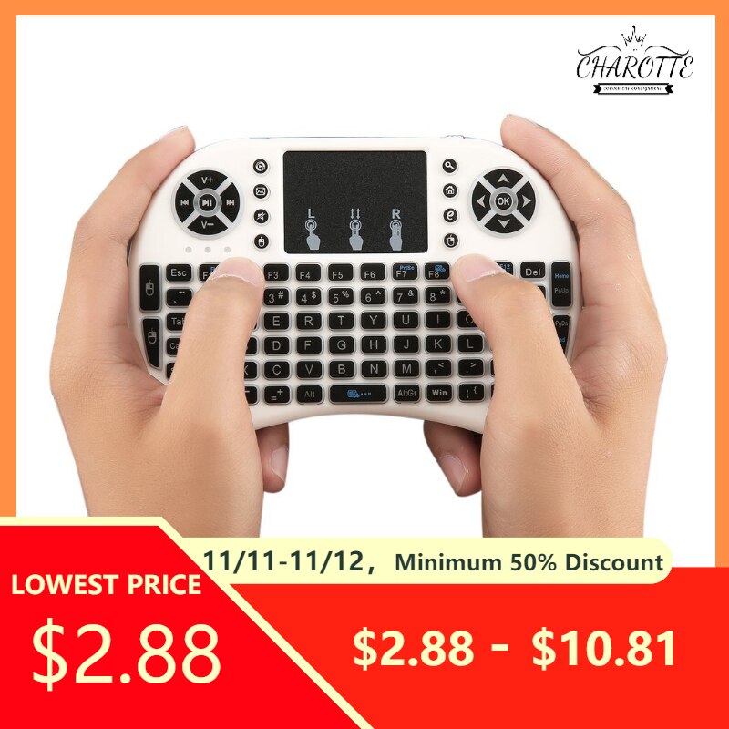 Wireless Keyboard Voor Android Tv Box Pc Laptop 92 Sleutels Dpi Draadloze Toetsenbord Backlight Met Touchpad Muis Verstelbare 2.4Ghz